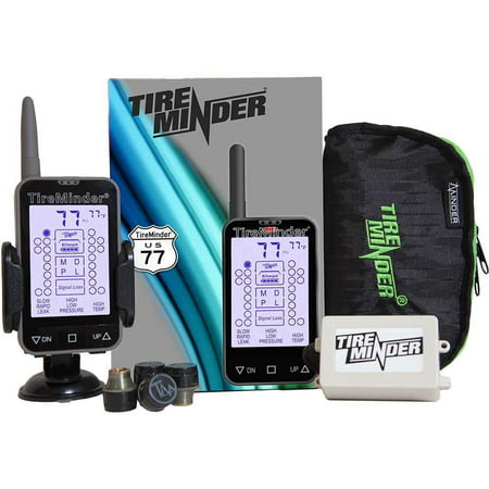 TireMinder TM-77 Tire Pressure Monitoring System with 4 Transmitters for RVs, Motorhomes, 5th Wheels, Motor Coaches, and
