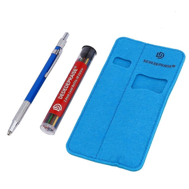 1 Set 36 Colors Colored Pencils Set Professional Sketch Drawing Pencil Set Colorful Pencil Lead Art Activity Pen (Blue, 1pc Pen + 36pcs Pencil Leads)
