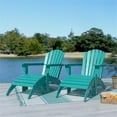 thumbnail image 2 of Portside 4-Piece Adirondack Chair with Matching Ottoman Footrest Set Turquoise, 2 of 8
