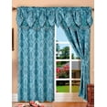 thumbnail image 1 of Penelopie Jacquard Rod Pocket Panel With Attached Valance, Blue, 54x84+18, 1 of 1