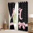 thumbnail image 3 of Manfei Funny Abstract Monogrammed Print Blackout Curtains,Pink Coquette Bowknot Curtains Pack of 2 (42x84 Each), 3 of 6