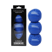 Zeekio Galaxy Juggling Balls - Premium 12 Panel Genuine Leather Balls - 130g - 67mm - Pack of 3- Blue