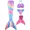 Pink monofin a1, variant on Mermaid Tails Swimming for Girls with Monofin Mermaid Tail Costume Pool Party Swimwear Kids Mermaid Bathing Suit 4PC