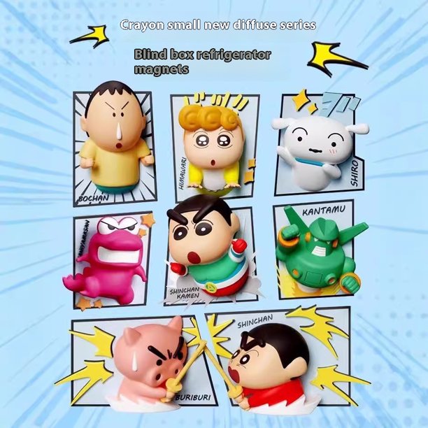 Caja sorpresa con imán yangshaomei para refrigerador Shin-chan 3D