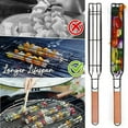 thumbnail image 4 of Cestas para asar pescado Yuarrent Paquete de 2 Metal antiadherente malla reutilizable OD025173-00, 4 of 6