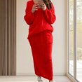 thumbnail image 5 of Women's Warm Cable Knit Top and Long Skirt Winter Ensemble Set, 5 of 9
