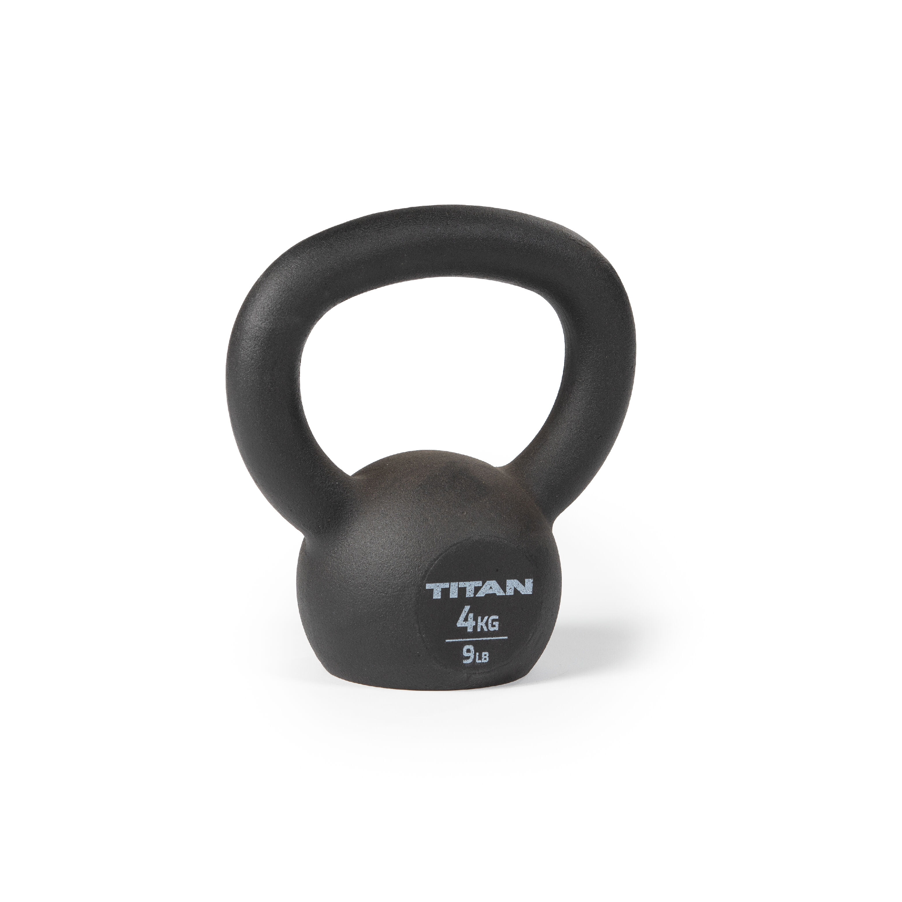 Titan Fitness 4 KG Cast Iron Kettlebell, Single Piece Casting, KG and LB Markings, Full Body Workout