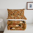 thumbnail image 5 of Erosebridal Bohemian Bug Bee Full Size Comforter Sets,Retro Flowers Bedding Comforter Set,Brown White,Reversible,3pcs,1 Comforter and 2 Pillowcases, 5 of 7
