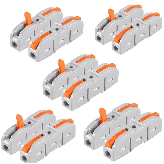 50 Pcs Wire Connector, 1 Conductor Compact Splicing Wire Connectors for Circuit Inline 24-12 AWG (Orange)