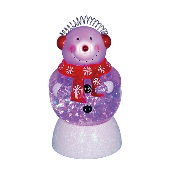 Northlight 7.5" LED Lighted Color-Changing Snowman with Ear Muffs Snow Globe Christmas Figure