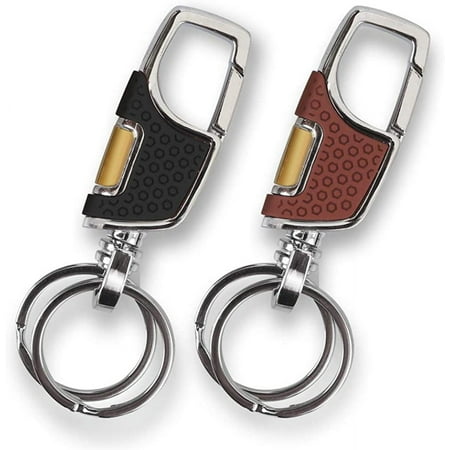 homEdge Heavy Duty Keychain, 2-Pack Car Key Chains with 2 Metal