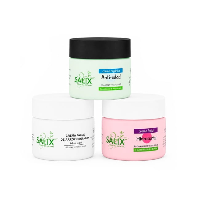 Salix Kit Cremas Naturales Skincare con Crema de Arroz y Acido Hialuronico