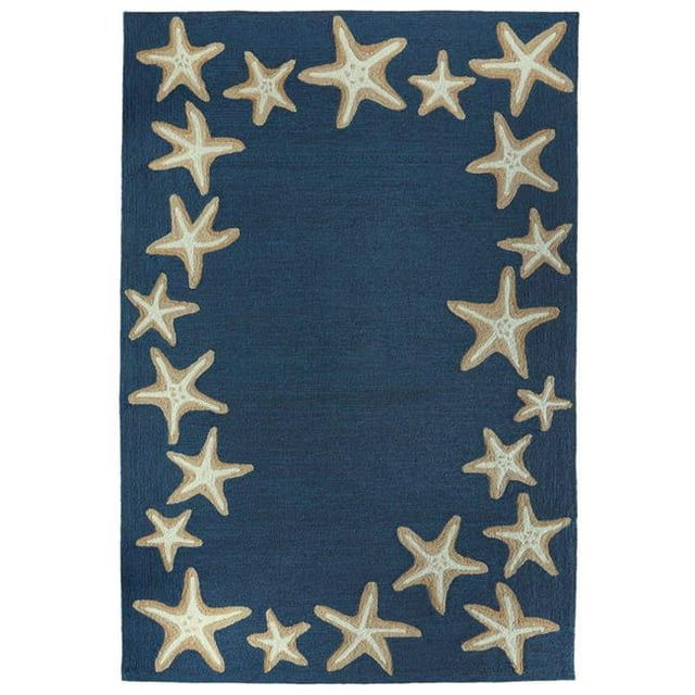 Trans-Ocean Imports CAP57171033 Tapis Rectangulaire Touffeté à la Main d'Intérieur et d'Extérieur - Denim