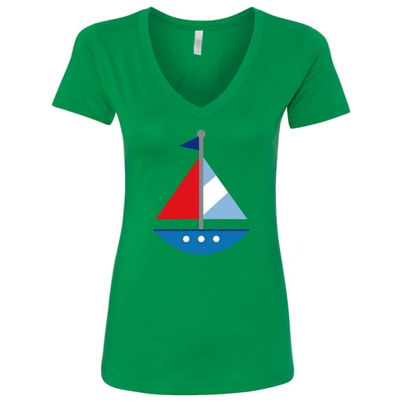 Inktastic Sailboat Cute Women's V-Neck T-Shirt