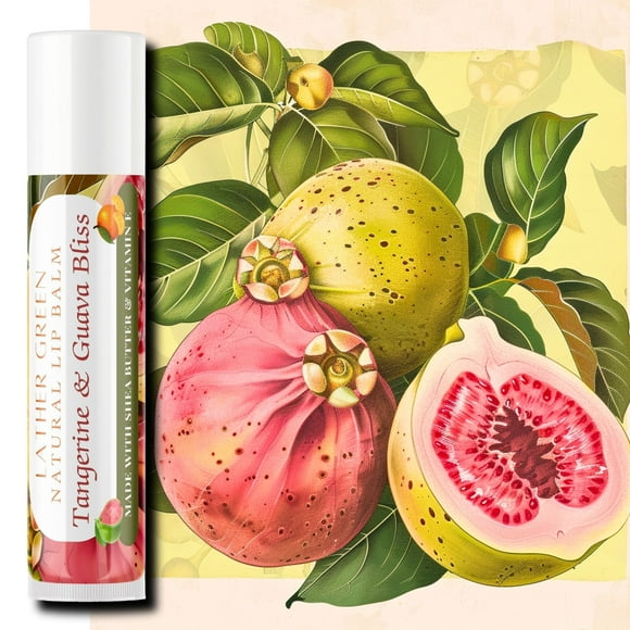 Tangerine & Guava Bliss Natural Lip Balm, Pack of 3 by LatherGreen
