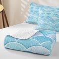thumbnail image 4 of Manfei Mermaid Fish Tail Twin Quilt Set, Sea Princess Theme Twin Coverlet Set, Light Blue, 2 Pieces, 1 Bedspread and 1 Pillowcase, 4 of 7