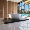 thumbnail image 3 of MEDUNJESS 61" Freestanding Solid Surface Resin Stone Bathtub, Modern Design Stand Alone Tub Soaking Tub with Overflow and Pop up Drain, Matte White, 3 of 8