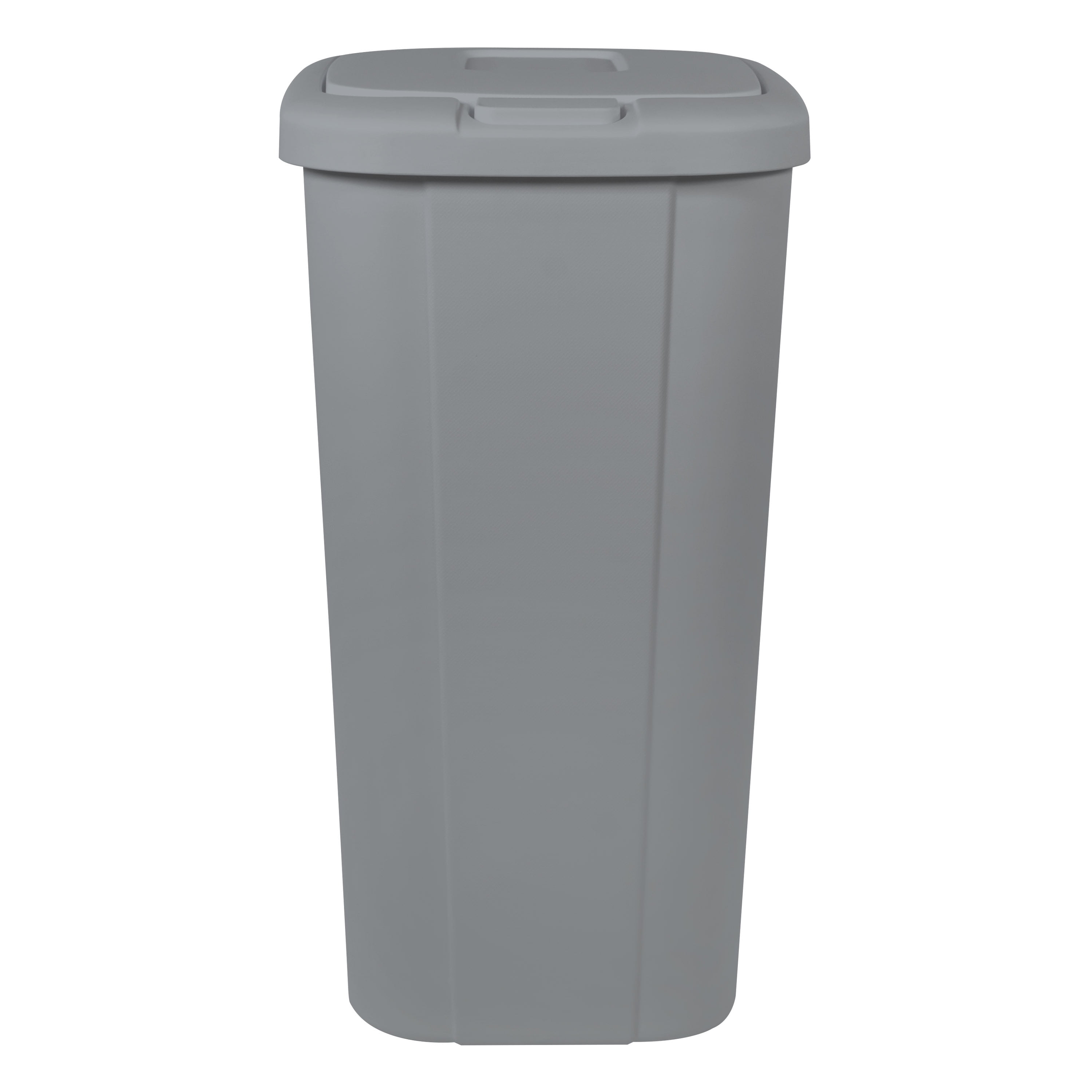 Hefty Kitchen Trash Can, 13.3 Gallon Plastic Touch Top Garbage Bin with Push Button Lid, Gray