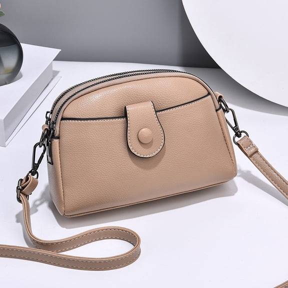 ATJIA Womens Small Crossbody Bag Shoulder Hand Bags Leather Crossbody Purse for Women Lightweight Adjustable Strap Black