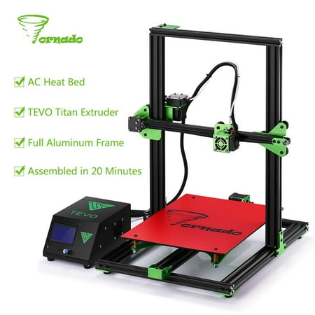 TEVO Tornado DIY 3D Printer Kit 300X 300 X 400mm Large Printing Size 1.75mm 0.4mm Nozzle Support Off-line Print - 110V (Black+Red)