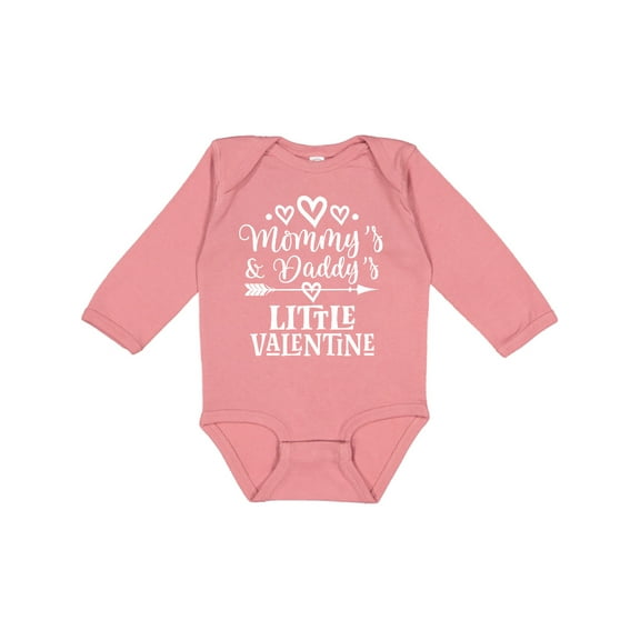 Inktastic Mommy and Daddy Little Valentine Boys or Girls Long Sleeve Baby Bodysuit
