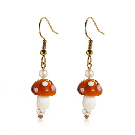 SHAR Boucles d'oreilles pendantes en forme de champignon mignon créatif ...