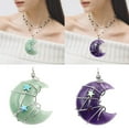 thumbnail image 2 of lanema Wire Wrapped Star Crescents Pendant Fashionable Wrapped Moon and Star Pendant Natural Stone Accessory for Daily Wear, 2 of 15