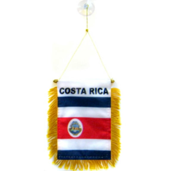 Costa Rica MINI BANNER FLAG FOR CAR & HOME WINDOW MIRROR HANGING 2 SIDED