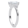thumbnail image 2 of Golden Jewel 2.4 Ct Emerald Cut Moissanite Engagement Ring - 14K White Gold Plated Cluster Design - Moissanite - Perfect for Wedding and Special Occasions - A Timeless Gift for Her, 2 of 3
