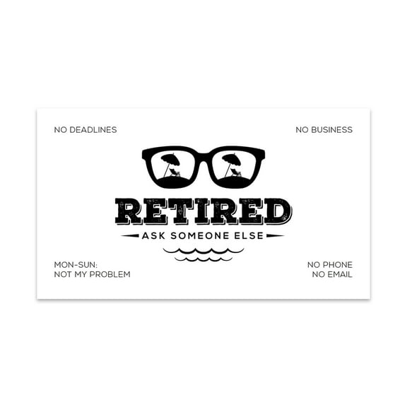 Koyal Wholesale Funny Retirement Business Cards, Ask Someone Else Vacation Retired Business Cards, 100-Pack