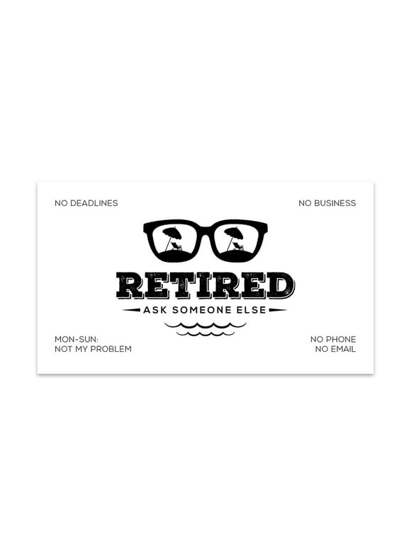 Koyal Wholesale Funny Retirement Business Cards, Ask Someone Else Vacation Retired Business Cards, 100-Pack