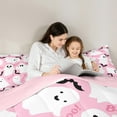 thumbnail image 5 of jejeloiu Horror Bat Queen Comforter Set,Cute Halloween Ghost Bedding Sets,Pink Black Black Bedding Comforter Set For Teens Boys,Super Cozy Room Decor Reversible,3 Pieces, 5 of 8