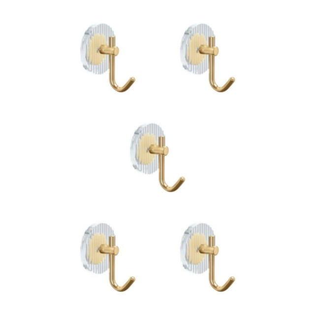 Transemion Versatile Usage Acrylic Luxury Wall Hook Easy To Clean Easy Installation Adhesive Wall Hooks gold 5Set