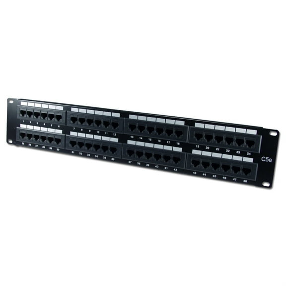 QVS C5PNL-48E 48 Port 350 MHz CAT5e & RJ45 110 Block Patch Panel