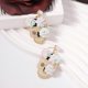 thumbnail image 5 of Halloween Skull Earrings with Zirconia and Glitter Flower Accent Fashion Trendy Studs Adornment for Costume Parties, 5 of 5