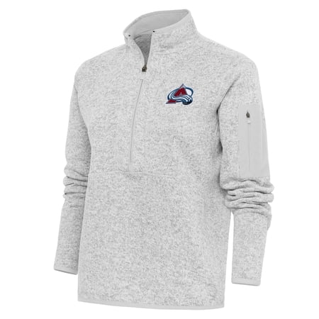 Women s Antigua Heather Gray Colorado Avalanche Team Logo Fortune Quarter-Zip Jacket