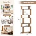 thumbnail image 3 of Gymax 2PCS 6-Tier Bookshelf w/2 Anti-Tipping Kits Wooden Display Shelf for Home Office Natural, 3 of 10