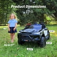 thumbnail image 3 of Hikiddo 24V 10Ah Ride on Toy Truck, 4WD 2 Seater Kids Electric Cars for Girl Boy w/ Remote, 4x200W Motor - Black, 3 of 10