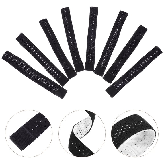 MLINS  8 Pcs Outdoor Sleeve Ties Fasteners Sports Softball Shirt Black