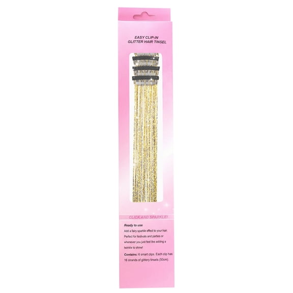 Dusknt Pack Of 12 Pcs Colorful Glitter Accessories 20 Inch Clip In Extensions Accessories Kit for Women Girls Kids, Hair Clip *1 Set