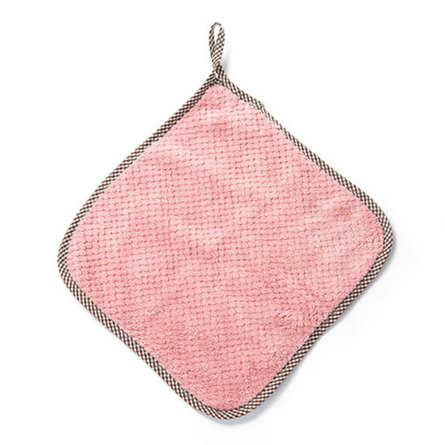 Kitchen Dishcloth Absorbent Dish Tableware Absorbent Dishcloth for Kitchen Non-stick Oil Thickened Washing Rag Household Dining Towel Hanging Cleaning Red