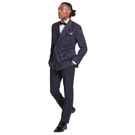 Tayion Mens Classic fit Suit Jacket Blazer 46 L Black Floral