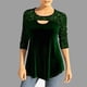 thumbnail image 2 of Camiseta de manga larga con cuello redondo y abertura digital de ocho tallas, top de punto con costura de lentejuelas ajustado para mujer, 2 of 6