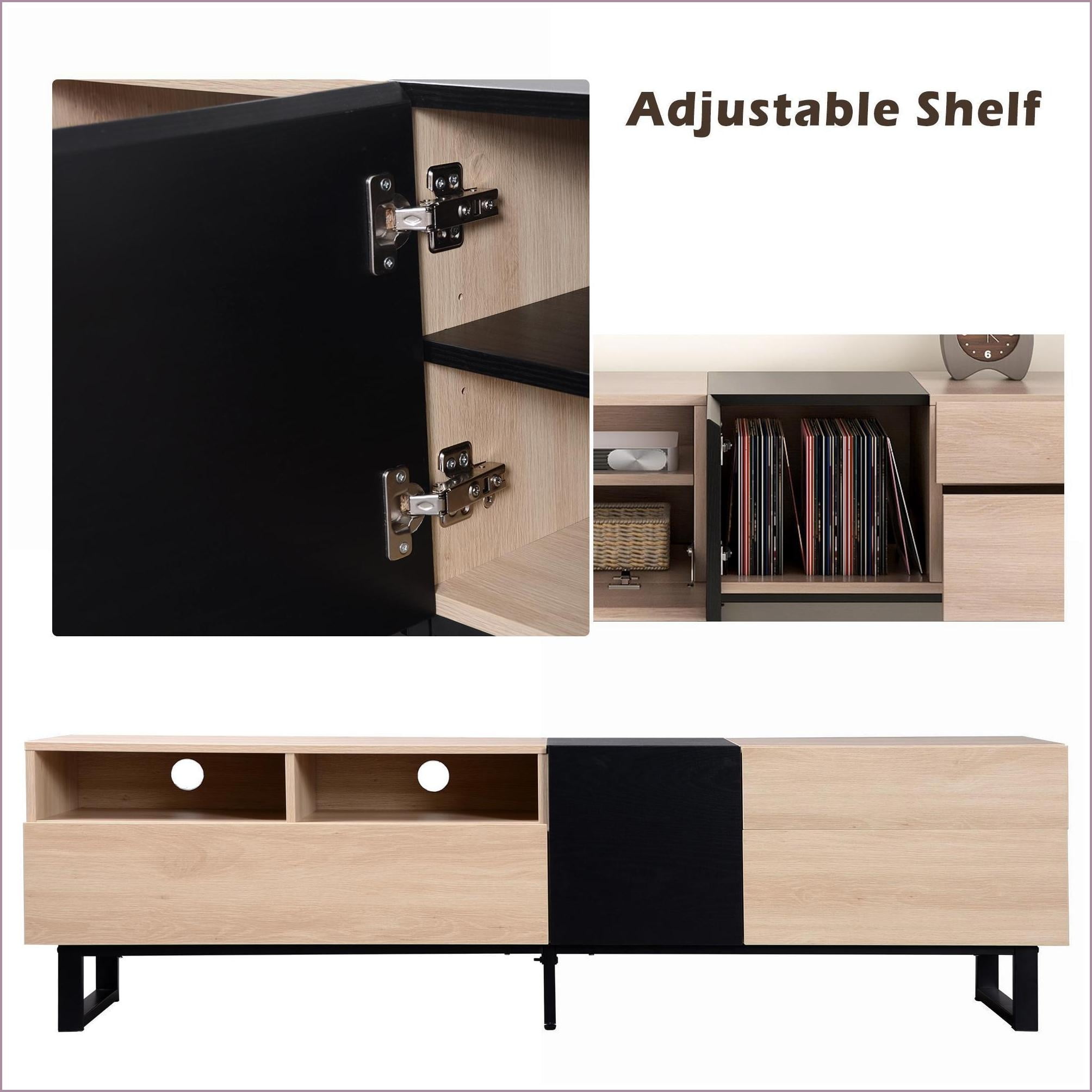 TV Furniture, Modern Entertainment Center for 80'' TV with Storage & Drop Down Door | Particle Board | TV Size 70-80 Inches