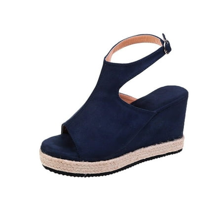 

Jikolililili Summer Ladies Women Thick Soled Shoes Fish Mouth Casual Sandals Christmas 2022 Deals Clearance