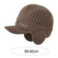 thumbnail image 4 of MesaSe Wide Brim Letter Print Ribbed Baseball Cap Men Ear Protection Winter Knitted Hat Costume Accessories, 4 of 11