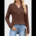 thumbnail image 4 of Camisetas de Larga para Mujer, Sudaderas con Capucha de Moda con Bolsillo de Canguro, Sudaderas de Otoño Marrón M, 4 of 8