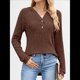 thumbnail image 4 of Camisetas de Larga para Mujer, Sudaderas con Capucha de Moda con Bolsillo de Canguro, Sudaderas de Otoño Marrón XXL, 4 of 8