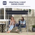 thumbnail image 6 of Outsunny 2 Person Porch Swing with Stand, Outdoor Swing with Canopy, Pivot Storage Table, 2 Cup Holders, Cushions for Patio, Backyard, Dark Blue, 6 of 9