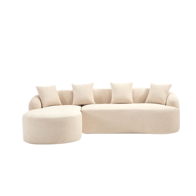 Curved Sectional Sofa with Chaise, 99'' Modern Luxury Chenille Cloud Couch for Living Room, Oversized 3-Seater Sofa Couch for Living Room, No Assembly